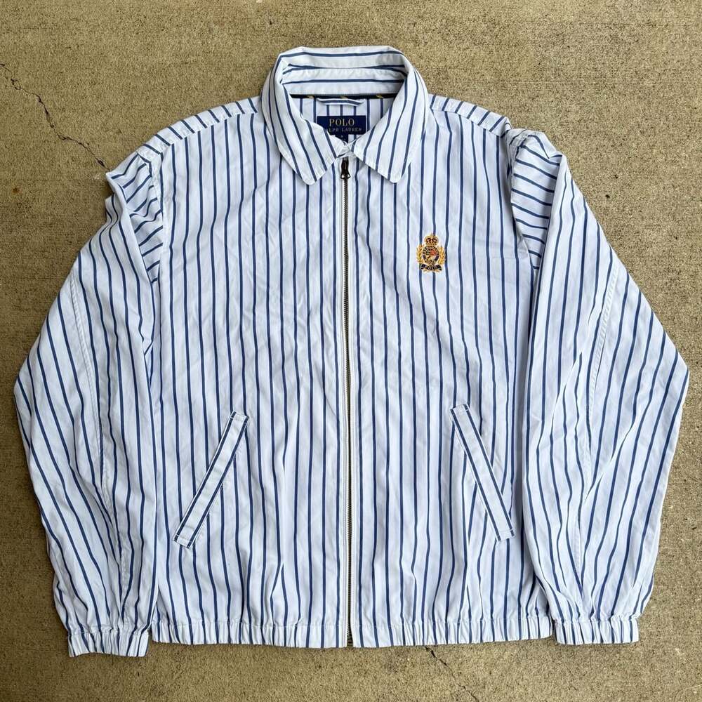 Polo Ralph Lauren Crest Pinstripe Bayport Windbreaker Jacket